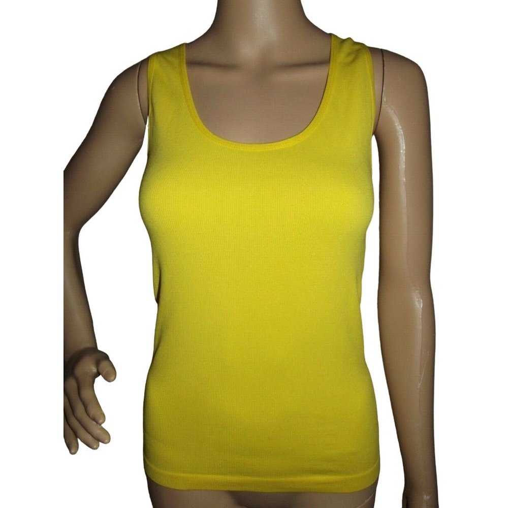 SOFRA OS one-size Yellow Seamless Racerback Ribbed Tank xs small m l top
